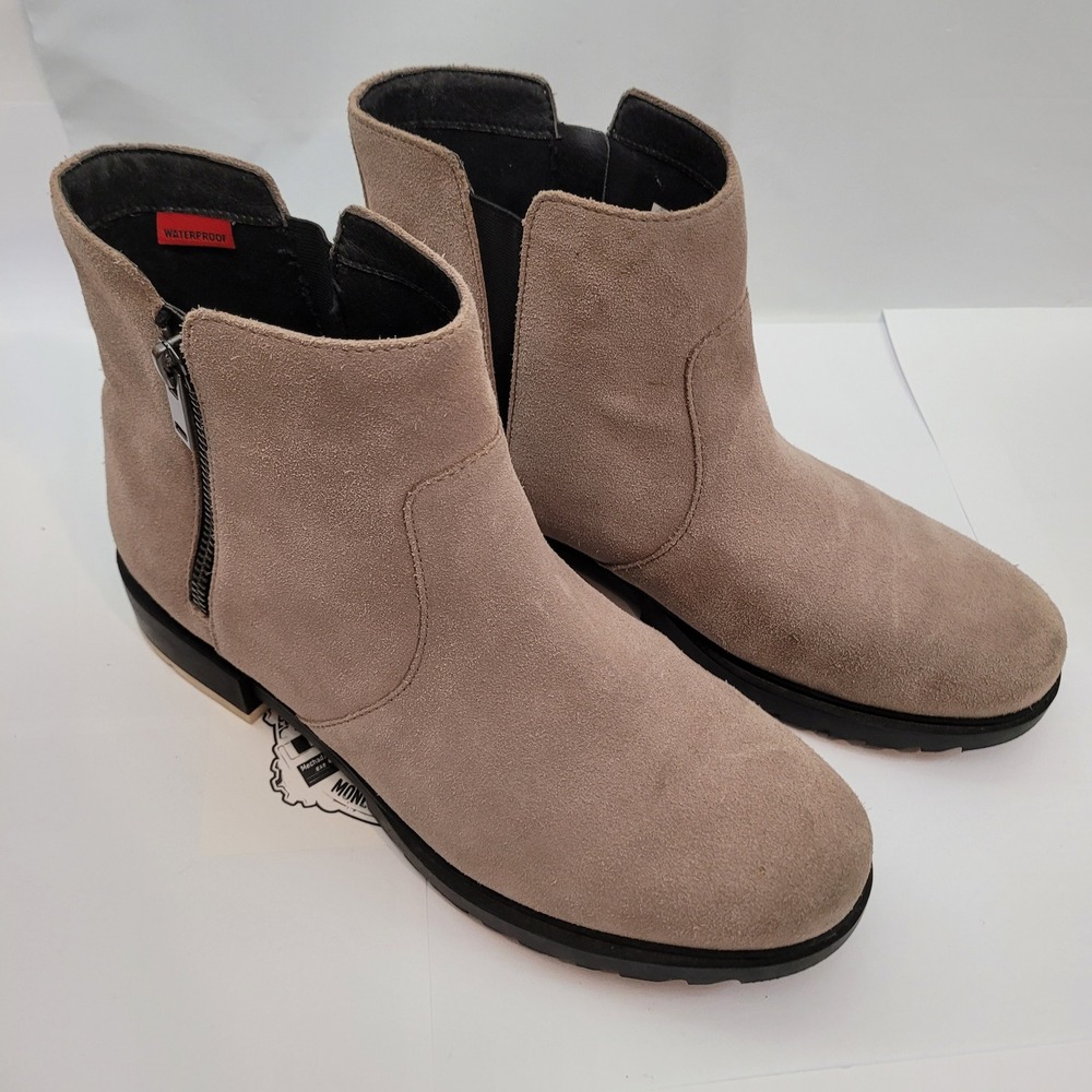 Sorel Lennox Chelsea Waterproof Boot Womens 10.5 Khaki Suede NL4331-264 Winter